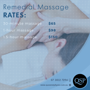 remedial massage prices queen st physio